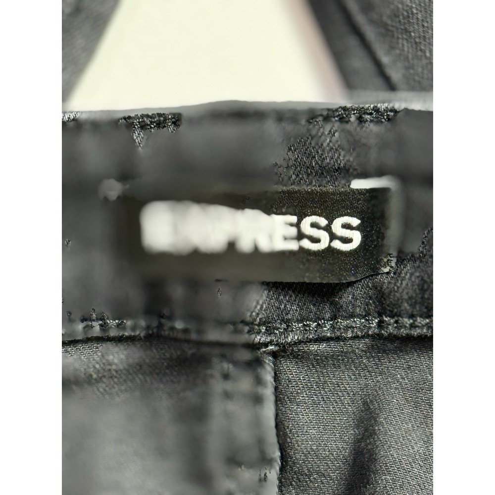 Express Mens Skinny Jeans Black Solid Denim 5-Pocket Zip Button Regular Fit - Picture 7 of 8